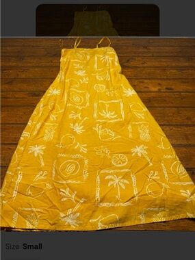 Japna Yellow Tropical Print Sundress
